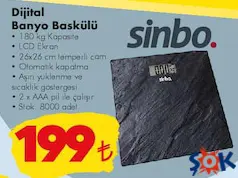 SİNBO DİJİTAL BANYO BASKÜLÜ